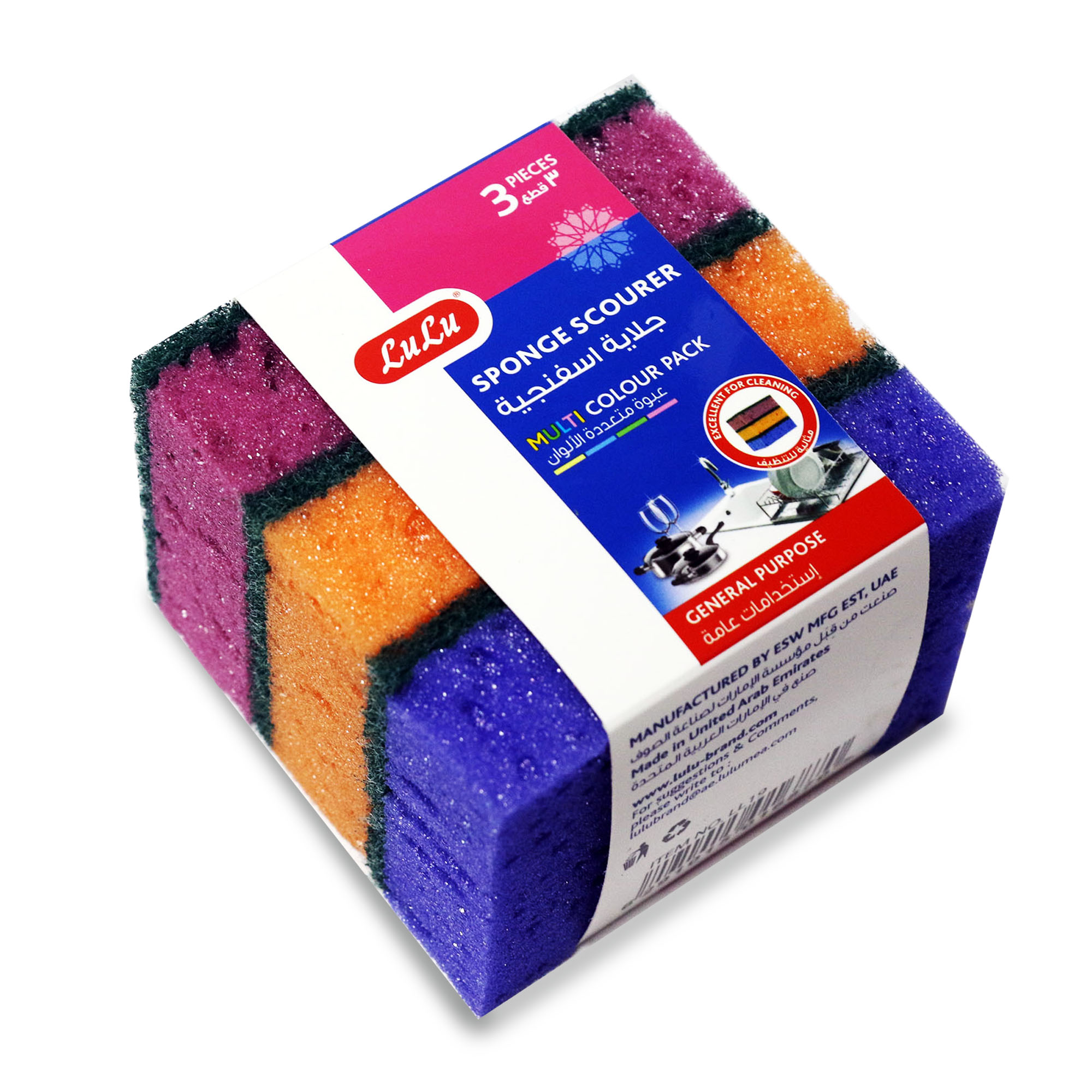 Multi Colour Sponge Scourer