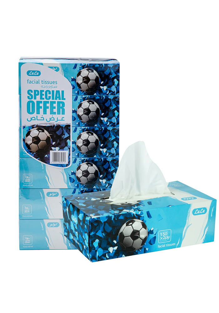 Football Blue Facial Tissue